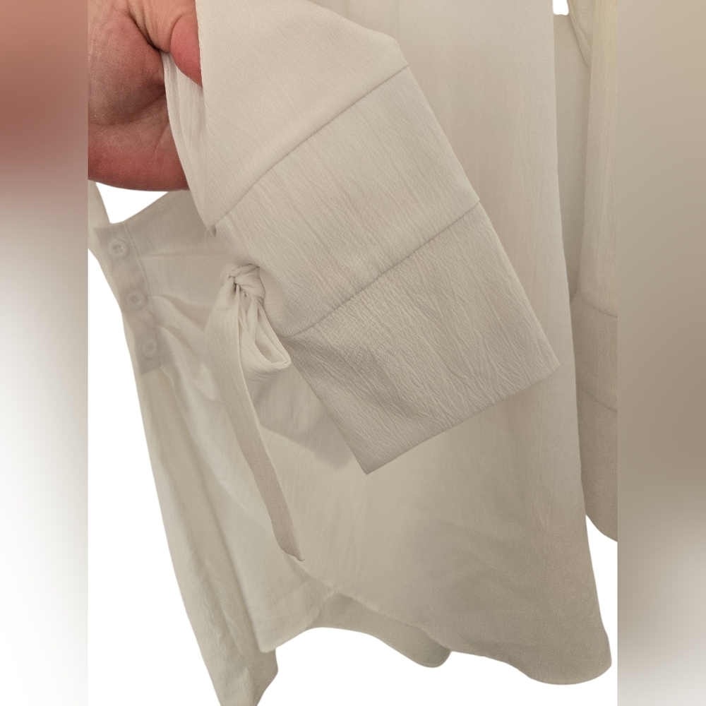 Micas White Wrap Blouse Dress Size XL - Picture 5 of 5